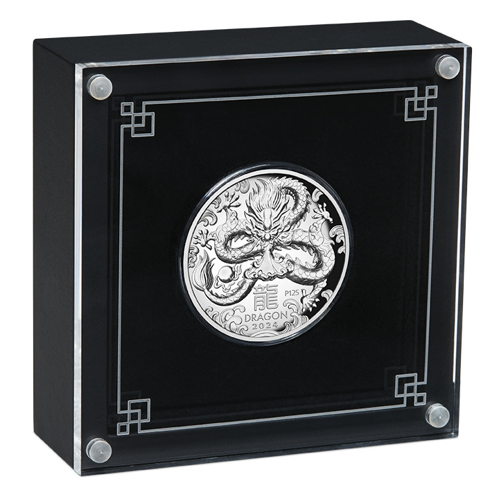 Perth Mint: Lunar III - Rok Smoka 1 uncja Srebra 2024 Proof High Relief