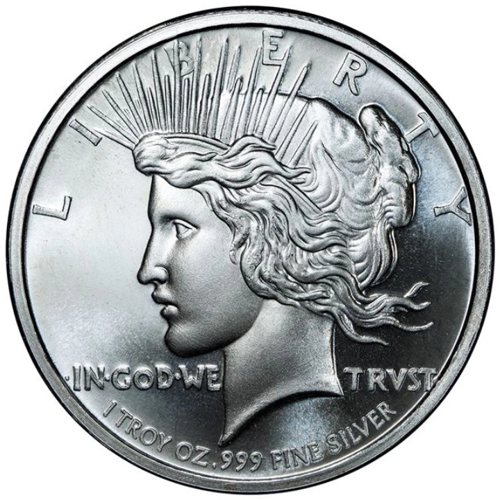 Classic Design: Peace Dollar Design 1 oz Silver Round