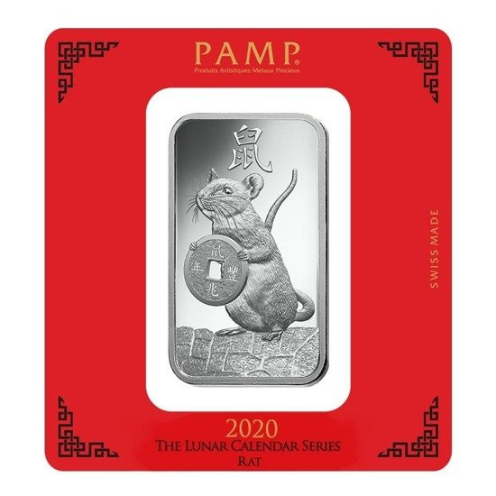 Lingote de Plata de 100 gramos Lunar Series Año de la Rata