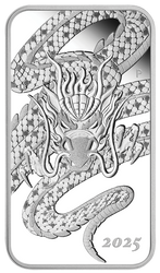Sztabko-Moneta Dragon 1 uncja Srebra 2025 Proof