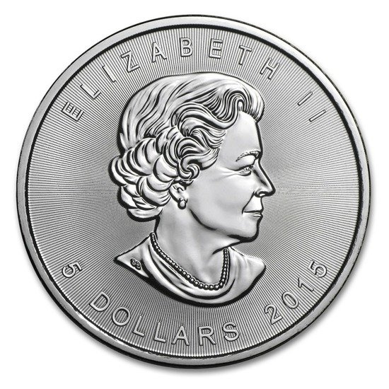Kanadyjski Liść Klonowy 1 uncja Srebra 2015
