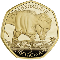 Dinosaurios: Iconic Specimens - Tyrannosaurus Rex 1/4 oz Oro 2024 Proof