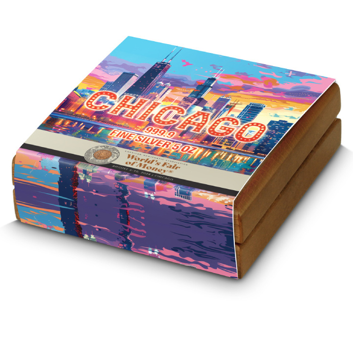 Germania Mint Bar: Chicago Heart ANA Edition színes 5 uncia ezüst 2024