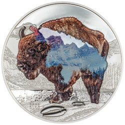 Mongolia: Into the Wild - Bisonte colorato 2 once d'argento 2023 Proof Ultra Alto Rilievo
