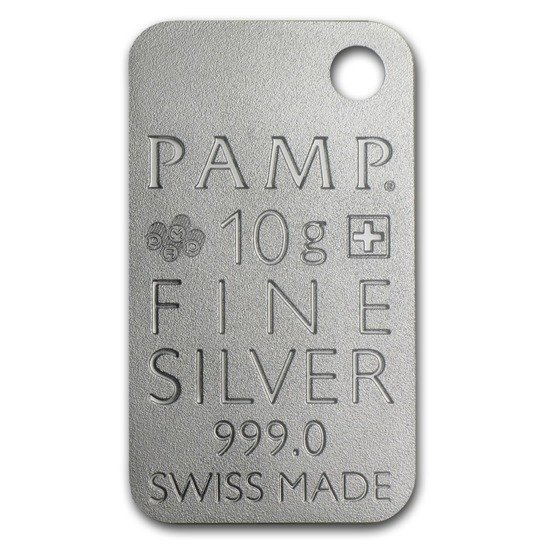 10 gram Bar Silver PAMP Maple Leafs