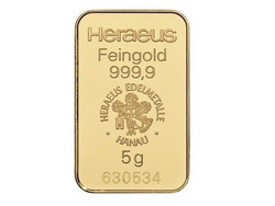 Goldbarren 5 g Heraeus - unsortiert