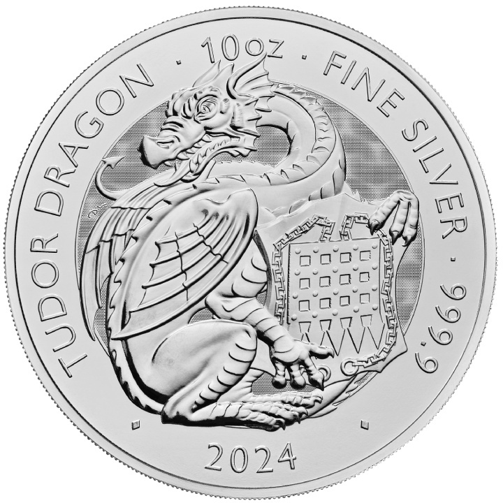 The Royal Tudor Beasts: The Tudor Dragon 10 uncji Srebra 2024