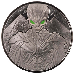 Srebrna Moneta Scottsdale Mint: Alien 1 uncja Srebra 2025 Rhodium Plated Coin