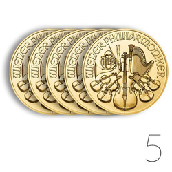 Filarmónica de Viena 1 oz Oro 2021 PAQUETE DE 5 PAQUETES