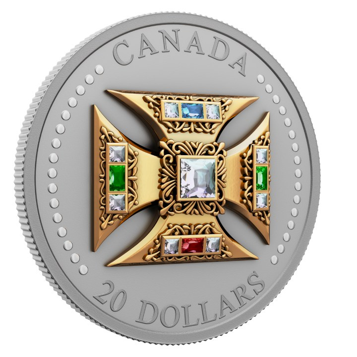 Canada: St. Edward’s Crown $20 Gilded Silber 2023 Matte Proof Coin