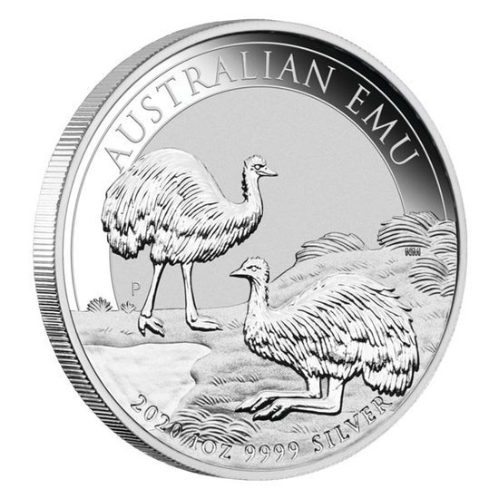 Emú Australiano 1 oz Plata 2020 PAQUETE DE 100 BOLSITAS