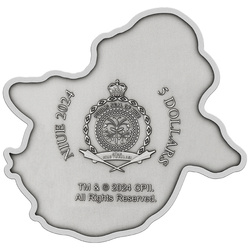 Niue: Ghostbusters - Slimer colorato 2 once d'argento 2024 Moneta sagomata antica