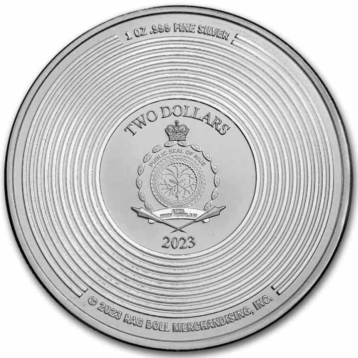 Niue: Aerosmith 'Band' 50th Anniversary coloured 1 oz Silber 2023 Slab Coin