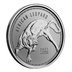 Republic of Ghana: African Leopard 1 oz Silver 2021