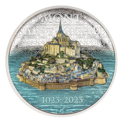  Cook Islands: Mont-Saint-Michel coloured 2 oz Silber 2023 Proof Ultra High Relief Coin