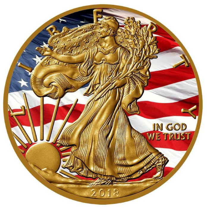 American Eagle moneda de plata de 1 onza coloreada Años variados