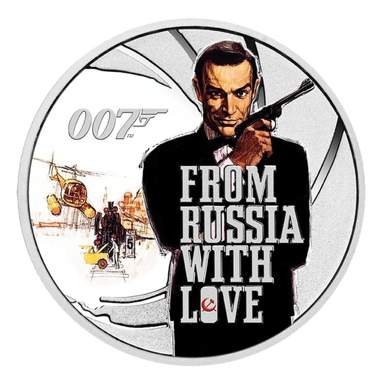 Tuvalu:From Russia with Love coloured 1/2 oz Silver 2021 Proof