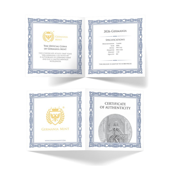 Srebrna Moneta Germania Mint: Germania 1 uncja Srebra 2026 Proof