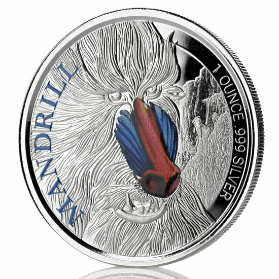Cameroon: Mandrill coloured 1 oz Silber 2020 Proof
