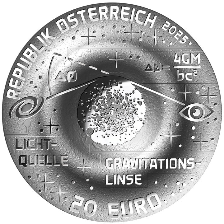 The Beauty of the Universe - Einstein Anello colorato 20 Euro Argento 2025 Proof