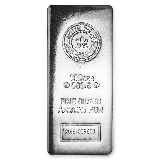 Argint de investiții 100 oz rafinărie acreditată depozitat în antrepozit vamal în Frankfurt (Loomis)