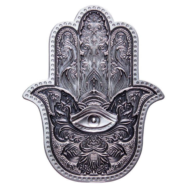 Hamsa 2 oz Silver 2022 Stackable High Relief Antiqued