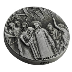 Niue: Bíblica - El beso de Judas 2 oz Plata 2020 Proof Antiqued Coin