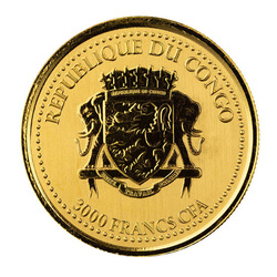Congo: Gorila de espalda plateada 1 oz Oro 2021