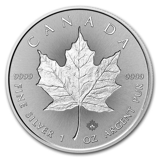 Feuille d'érable canadienne 1 once d'argent 2019 (Incuse)