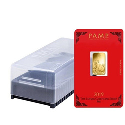 5 gramů Zlatý slitek série Lunar Rok prasete