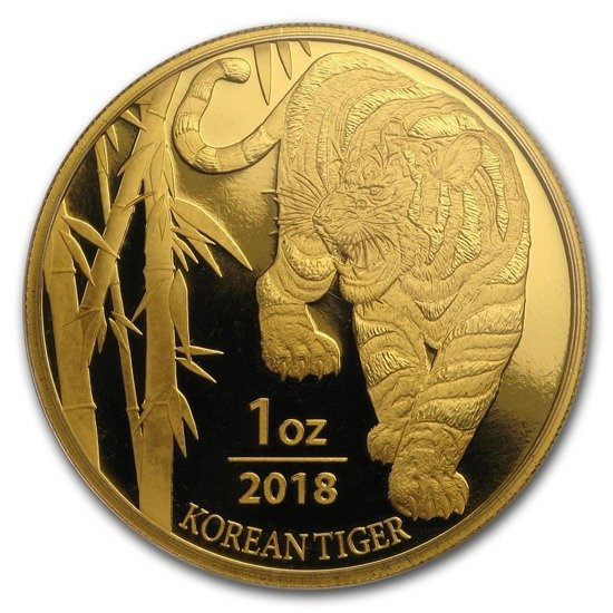 Koreański Tygrys 1 uncja Złota 2018