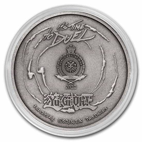 Niue: Yu-Gi-Oh! - 25. rocznica 1 uncja Srebra 2022 Antiqued Coin