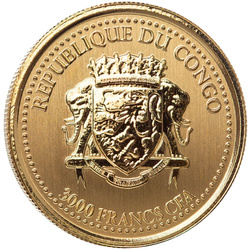 Congo: Gorilla dal dorso argentato 1 oncia d'oro 2023 Proof