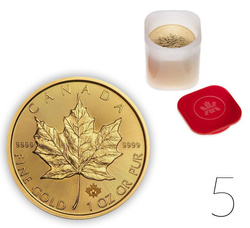 Hoja de arce canadiense 1 oz Oro PAQUETE DE 5 PAQUETES