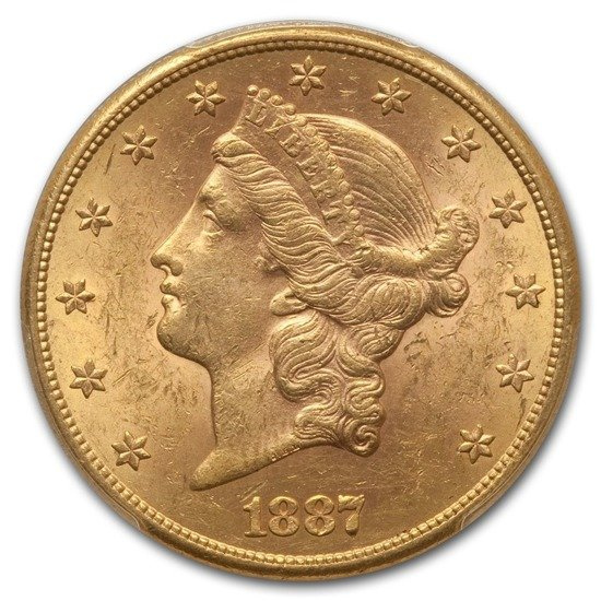 Liberty-S Double Eagle 20 dollari 1887 Condizione 2
