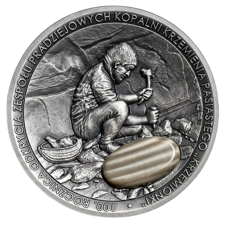 100. anniversary of the discovery of the complex of prehistoric striped flint mines "Krzemionki" 50 zl Silver 2022