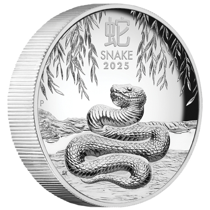 Perth Mint: Lunar III - Year of the Snake 1 oz Silber 2025 Proof High Relief