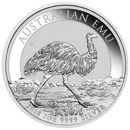 Australijski Emu zestaw - Złota i Srebrna moneta 1 uncja 2018