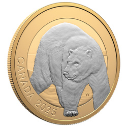 Canada: Ritratti di animali - Orso polare placcato in oro $20 Argento 2025 Proof