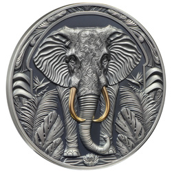 Niue: Save the Powers - Elephant placcato in oro $5 Argento 2024 Black Proof