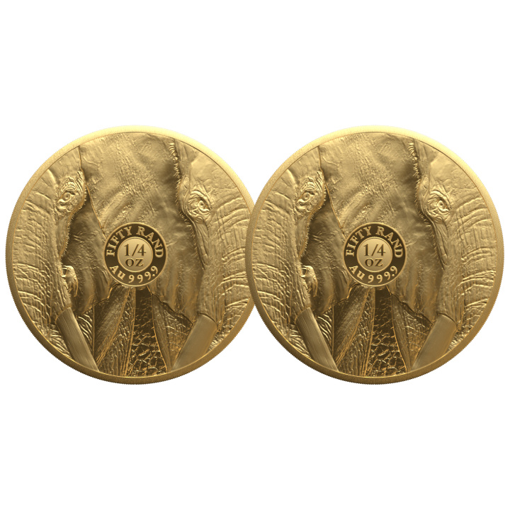 Big Five III: Elephant - Double Capsule - Set 2 x 1/4 oz Gold 2024 Proof