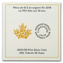 Foglia d'acero canadese 2 once d'argento 2018 (30° anniversario)