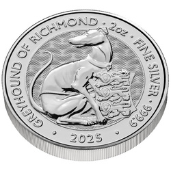 The Royal Tudor Beasts: The Greyhound of Richmond  2 oz Silver 2025