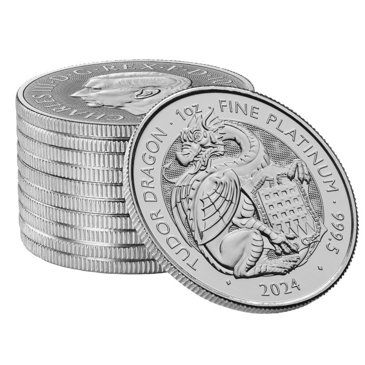 A Tudor-dinasztia királyi állatai: A Tudor-sárkány 1 uncia platina 2024