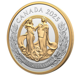Canada : Allégories de la justice et de la vérité plaqué or 20 argent 2025 Proof