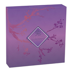 Set di 4 monete Tuvalu: Anno del Coniglio Quadrante colorato 4 x 1 oncia d'argento 2023 Proof