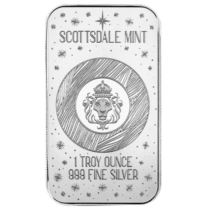 Scottsdale Mint Angel Star of Bethlehem coloured 1 oz Silver Bar