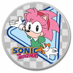 Niue: Sonic The Hedgehog - Amy Rose kolorowana 1 uncja Srebra 2022 Slab
