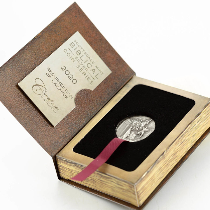 Niue: Biblico - Resurrezione di Lazzaro 2 once d'argento 2020 Proof Antiqued Coin