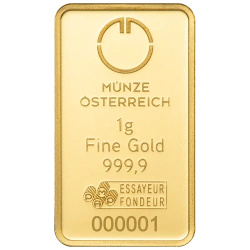 Zlatý slitek 1g zlata Austrian Mint